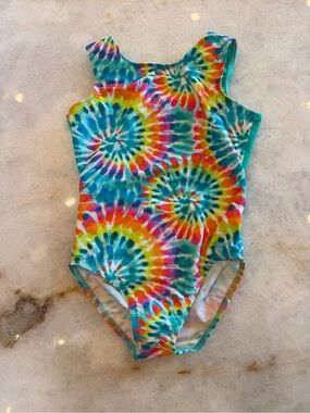 Destira Leotard - Tie-Dye Spiral/Teal - Sz M